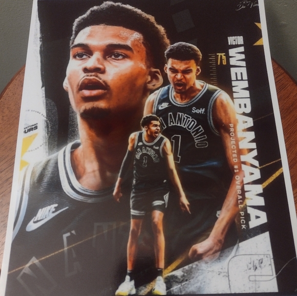 NEW VICTOR WEMBANYAMA SPURS ULTRA PREMIUM GLOSSY 8.5x11 ROOKIE BASKETBALL POSTER - Picture 3 of 6